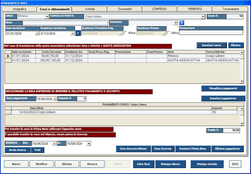 software gestione asd pagamenti