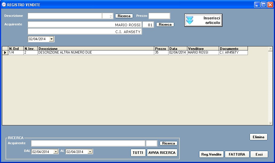 software registro delle vendite conto proprio