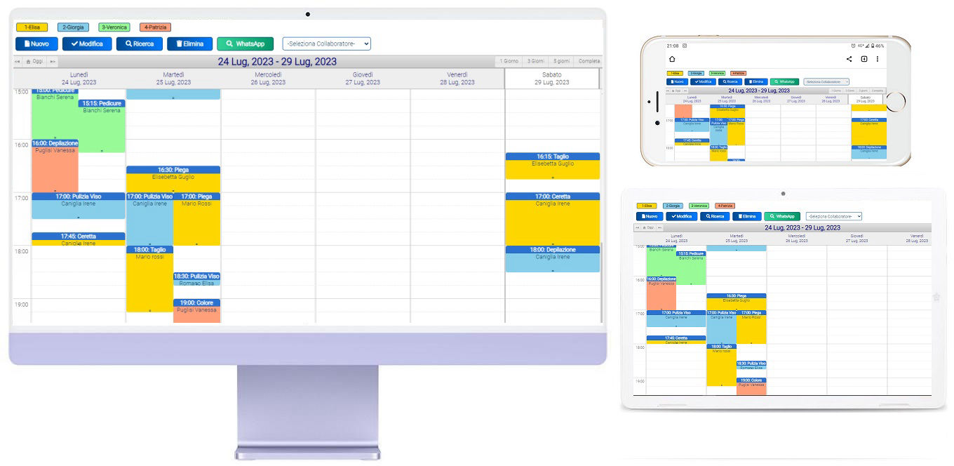 agenda cellulare tablet per il software gestionale veterinario