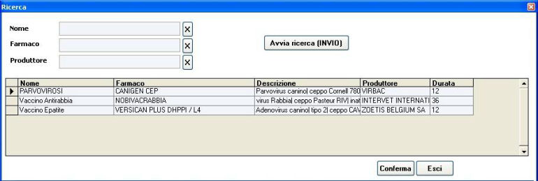 elenco vaccini software gestionale veterinario