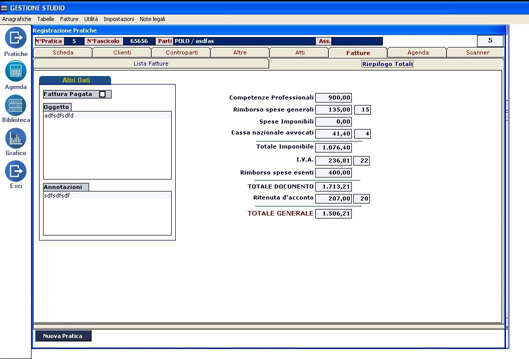 fatturazione gestionale studio legale