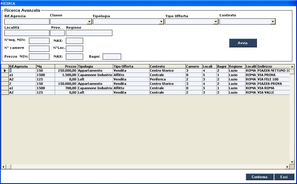 Gestionale Agenzie Immobiliari ricerca immobili