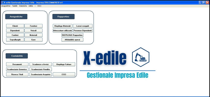 gestionale cantieri menu principale