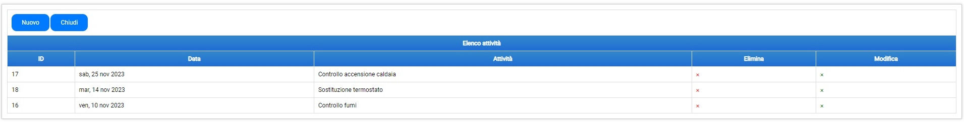 manutenzione impianto caldaia online app