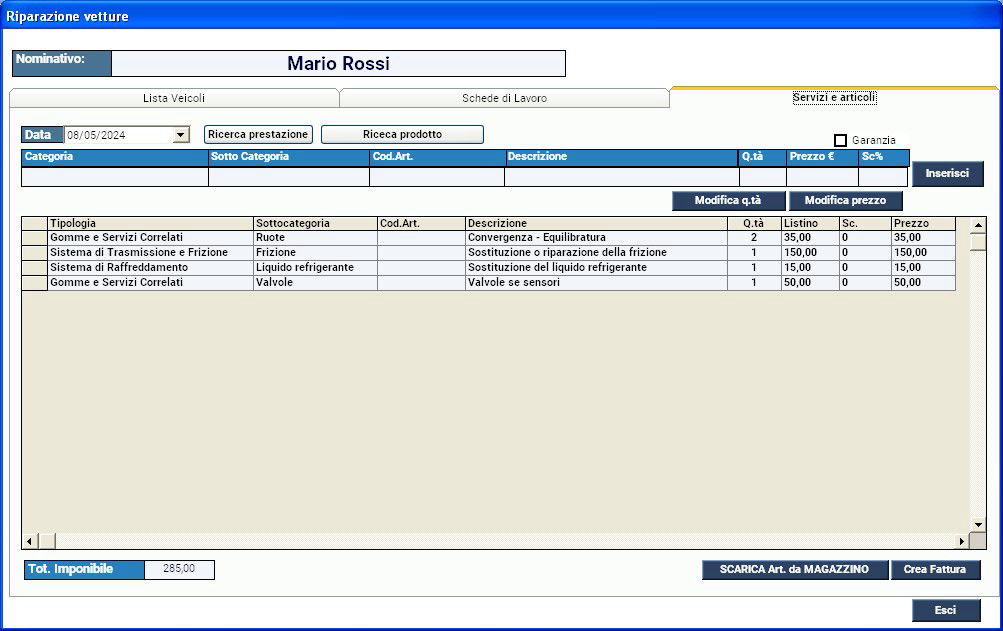 nuova riparazione software gestionale officine