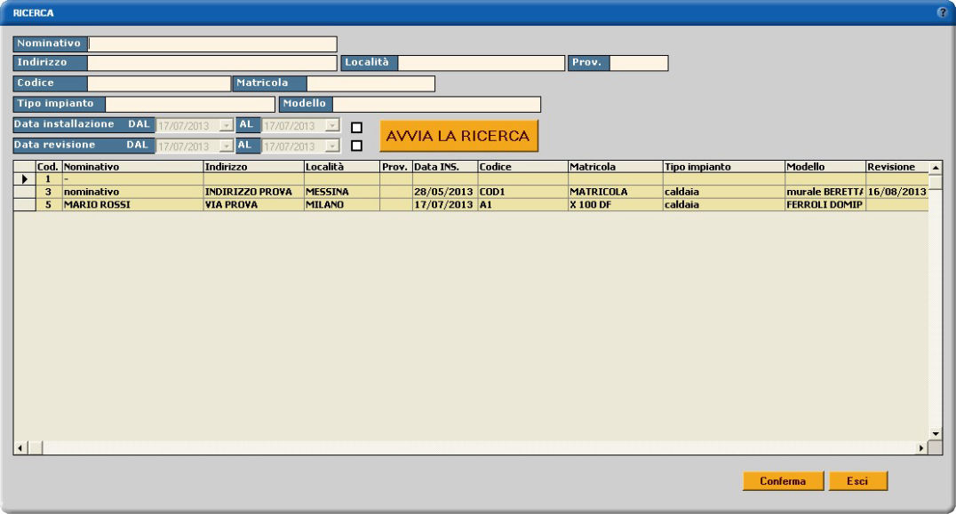 ricerca impianti termici software gestionale manutenzione