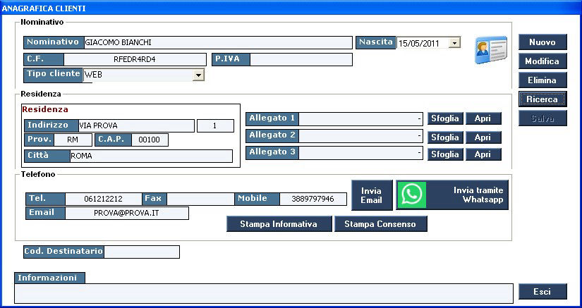 Software Agenzia Viaggi anagrafica clienti