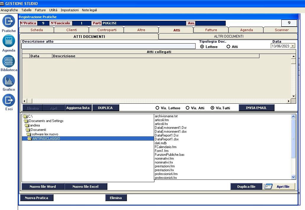 software avvocati inserimento atti