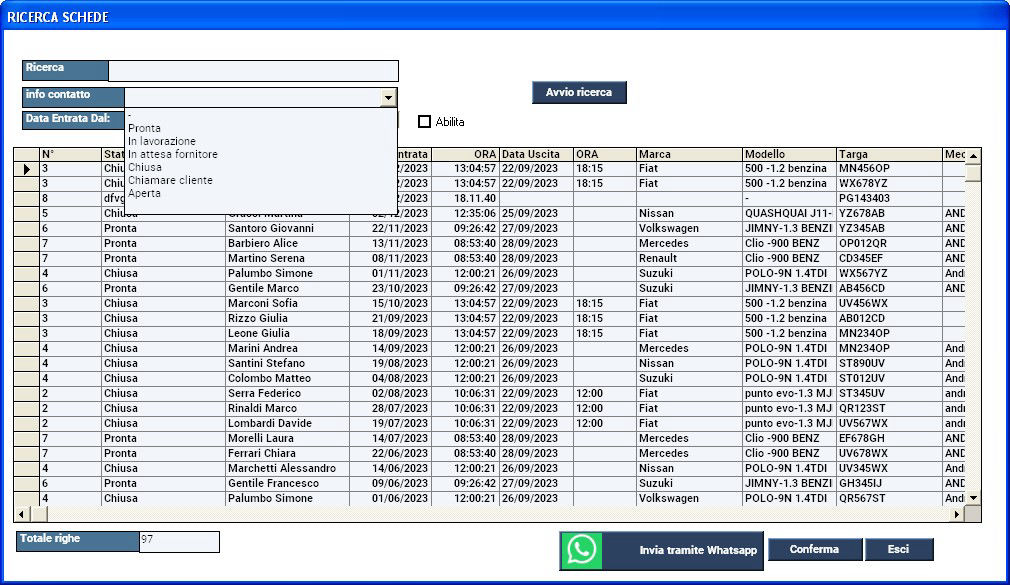 software officina elenco vetture