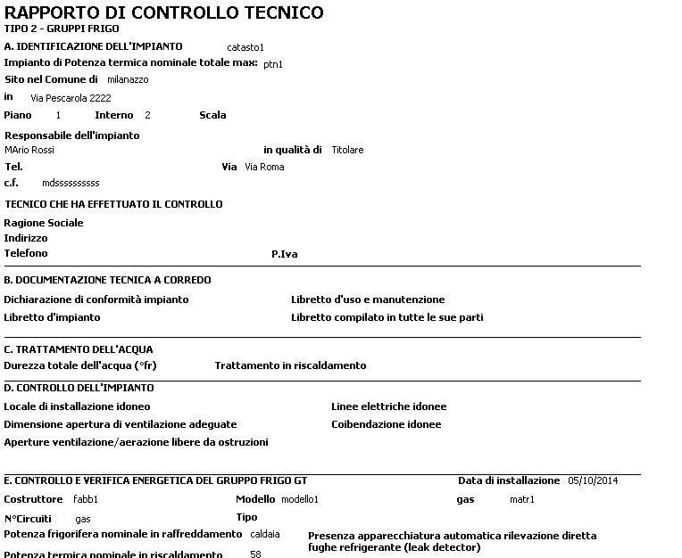 stampa rapporto efficienza energetica gruppi frigo