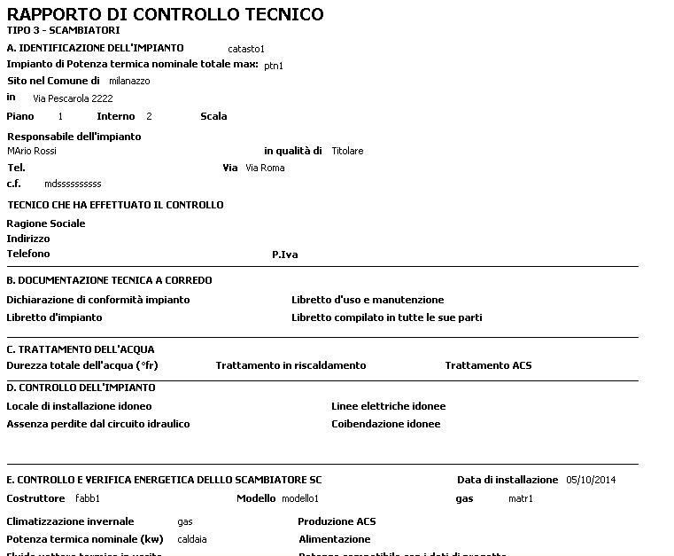 stampa rapporto efficienza energetica scambiatori