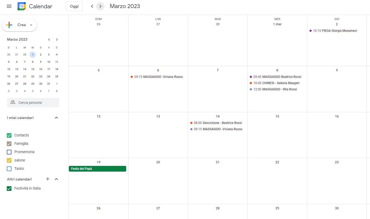 google calendar gestionale studio medico