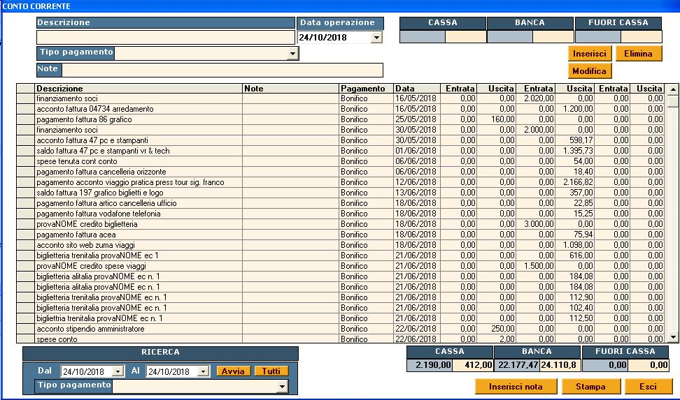 PRIMA NOTA SOFTWARE AGENZIA VIAGGI