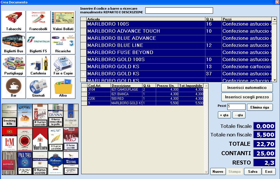 Gestionale Tabaccheria Tabaccherie tabacchi