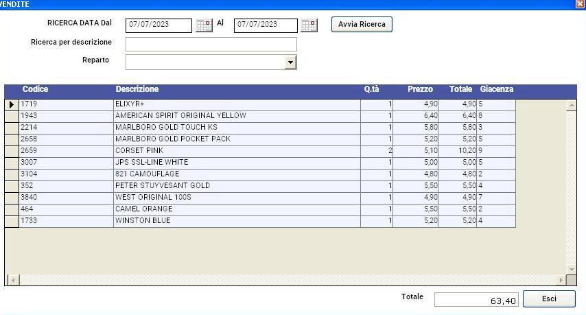 software tabacchi elenco vendite