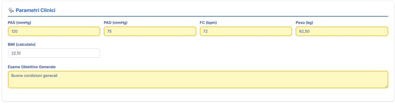 Parametri clinici ed esame obiettivo generale nella visita ginecologica